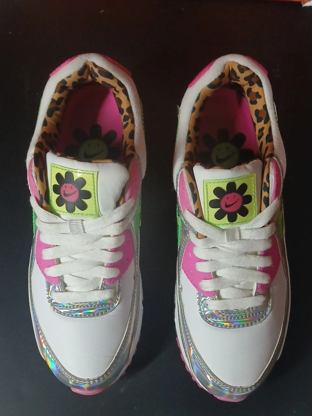 Nike Air Max '90 LX 'Daisy Leopard Iridescent' Womens Size-7 ,LIKE NEW!
